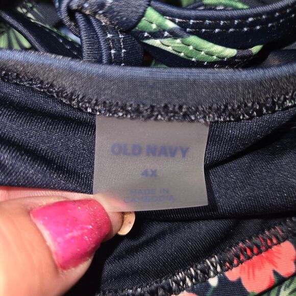 Old Navy Plus Size Floral Tie Back One Piece Swimsuit Size 4x - Picture 6 of 6